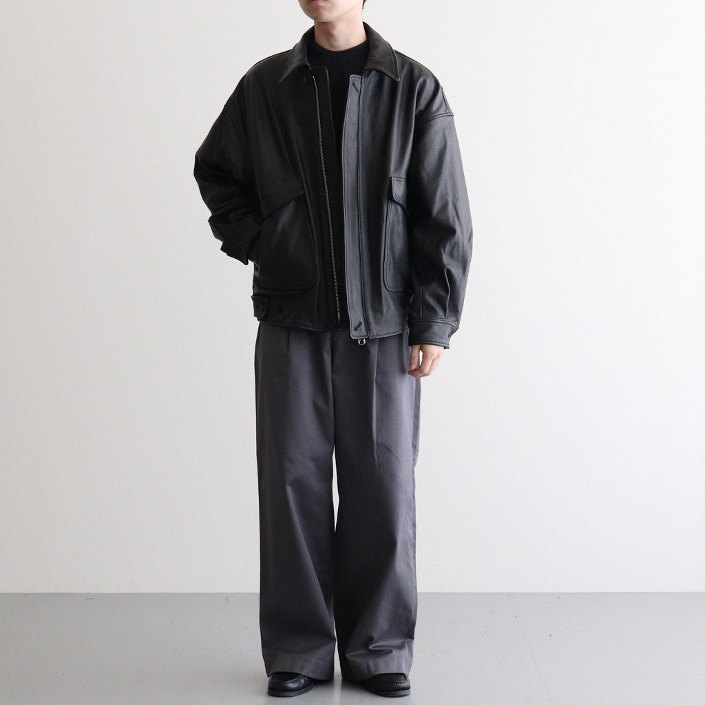 Leather Flight Jacket #BLACK [YK25FW01017B]