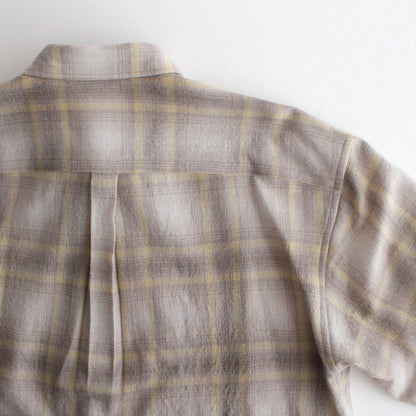 AIRY WOOL CHECK SHIRT #YELLOW GRAY CHECK [A24AS01WN]