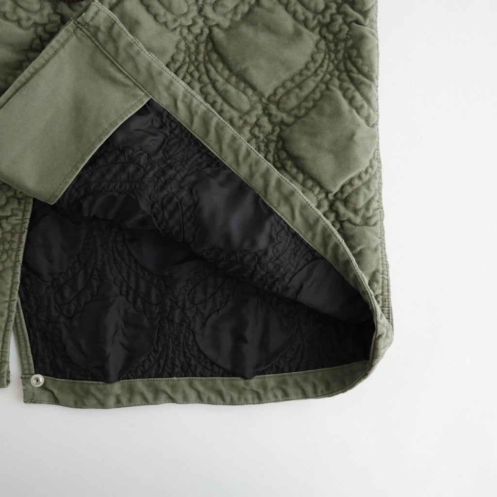QUILTING FISHTAIL COAT #KHAKI [26330104]
