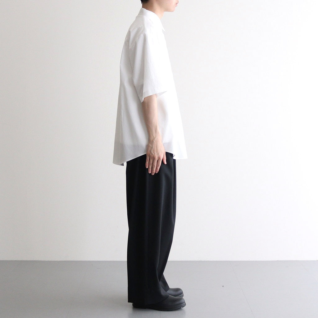 WASHED FINX TWILL BIG HALF SLEEVED SHIRT #WHITE [A25SS03TN]