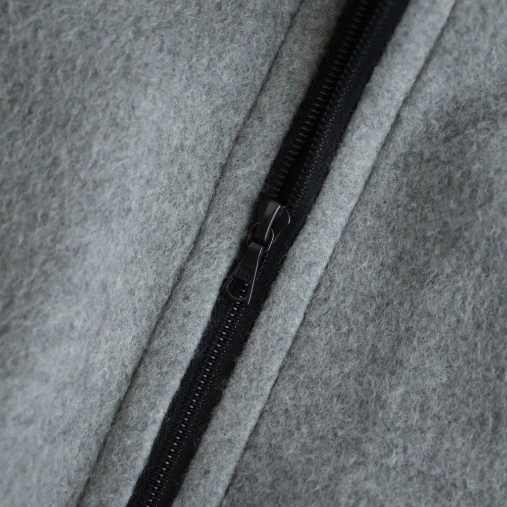 PURE SILK COMFORT FLEECE ZIP BLOUSON #TOP GRAY [A26AB01SF]