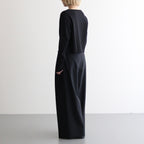 WOOL TROPICAL WIDE EASY PANTS #BLACK [PRAGGM0110]