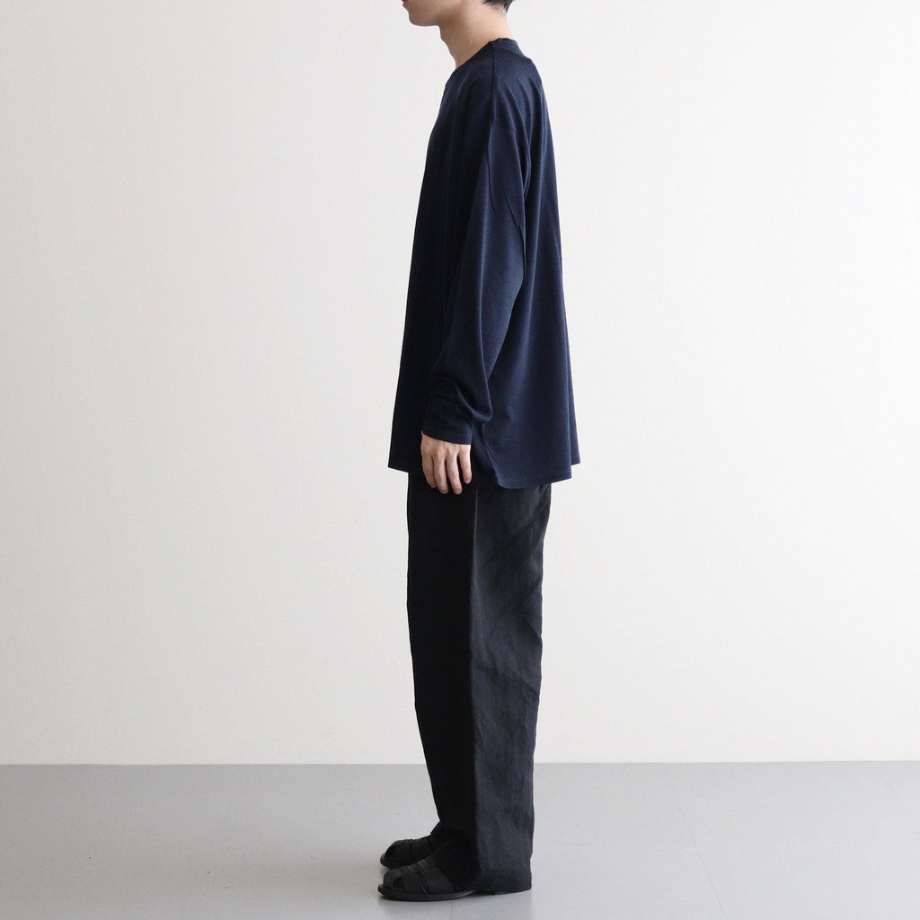 WASHABLE WOOL L/S TEE #NAVY [FSC241-70166B]