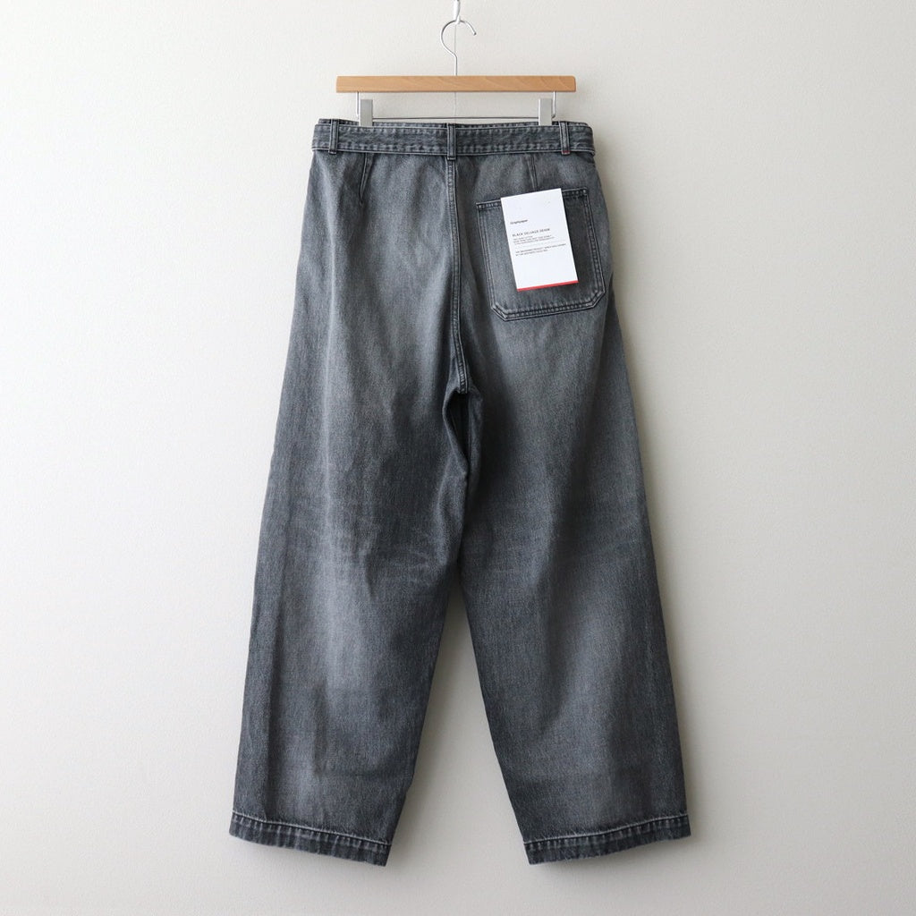 Selvage Denim Belted Pants #BLACK LIGHT FADE [GU251-40192LB]