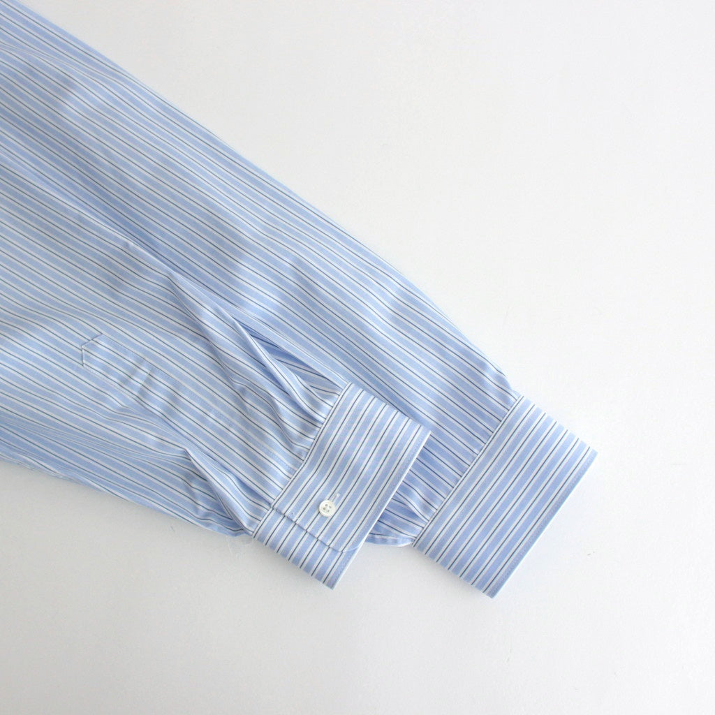 SIDOGRAS L/S Oversized Regular Collar Shirt #SAX STRIPE [GM252-50010]