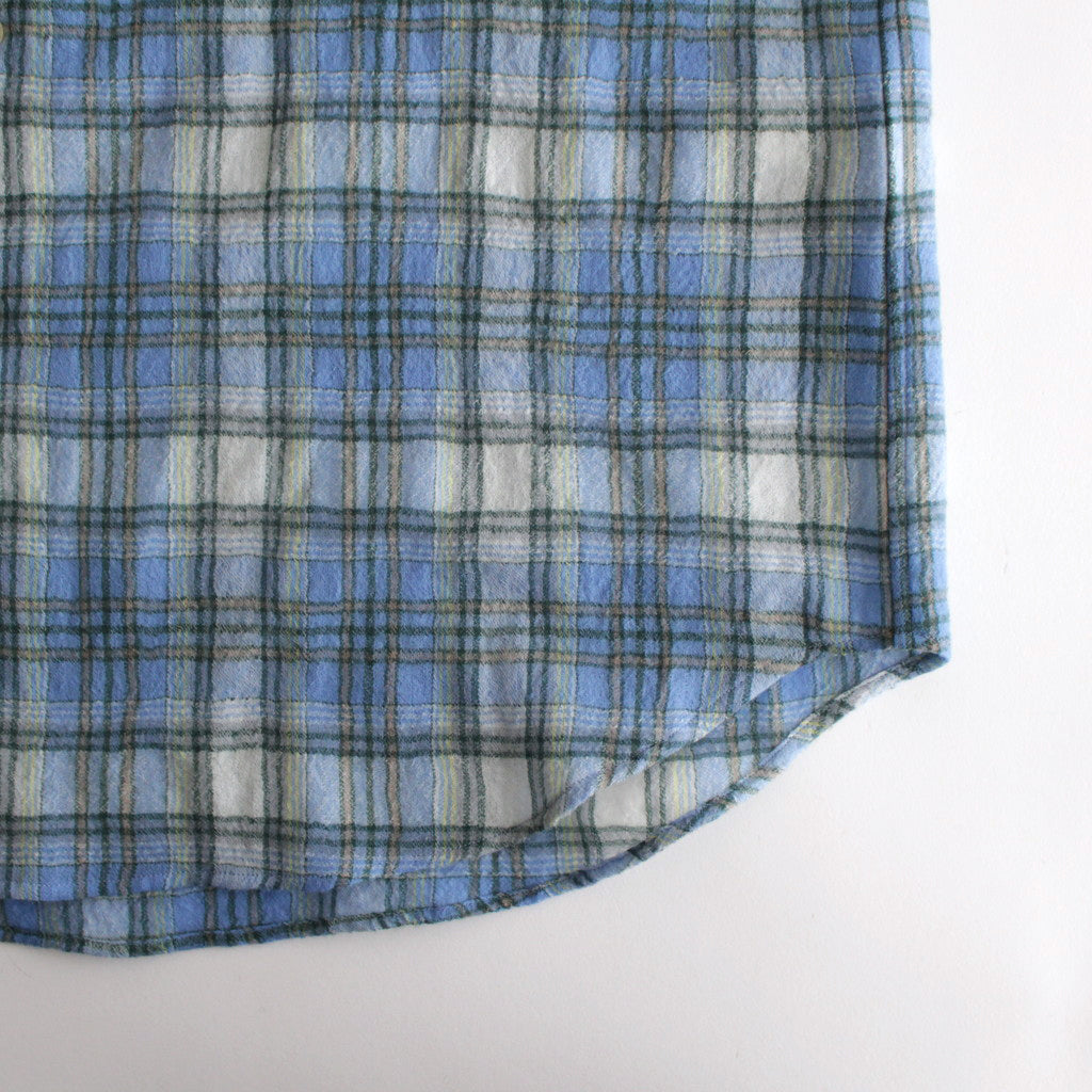 AIRY WOOL CHECK SHIRT #BLUE CHECK [A24AS01WN]