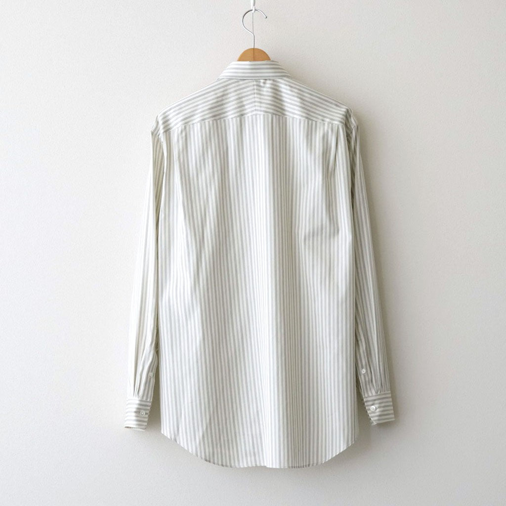 COTTON SILK STRIPE SHIRT #LIGHT GRAY STRIPE [A26AS01CS]
