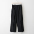 LIGHT WOOL MAX GABARDINE TWO-TUCK SLACKS #TOP BLACK [A25AP06MG]