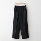 LIGHT WOOL MAX GABARDINE TWO-TUCK SLACKS #TOP BLACK [A25AP06MG]
