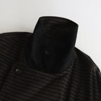 DOUBLE LAPELED DOUBLE BREASTED COAT #GINGHAM x BLACK [ST.603]
