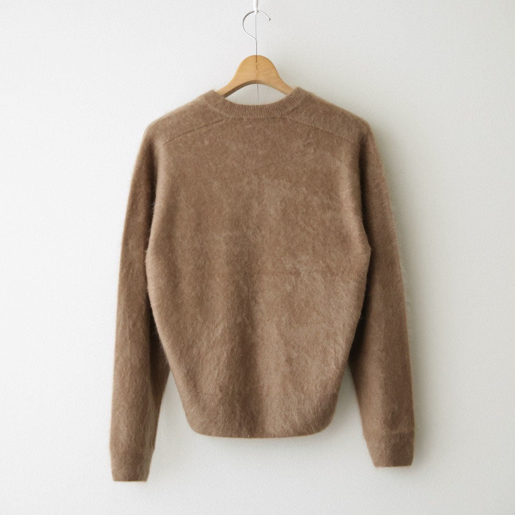 ROYAL CASHMERE FUR V NECK SWEATER #CAMEL [KRAGLW0910]