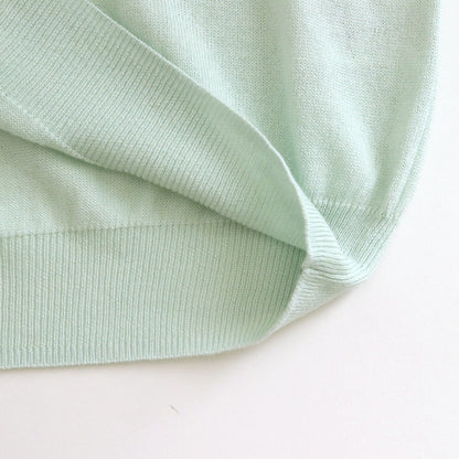 SUPER FINE CASHMERE SILK KNIT SKIPPER POLO #WHITE GREEN [A25SP02SC]