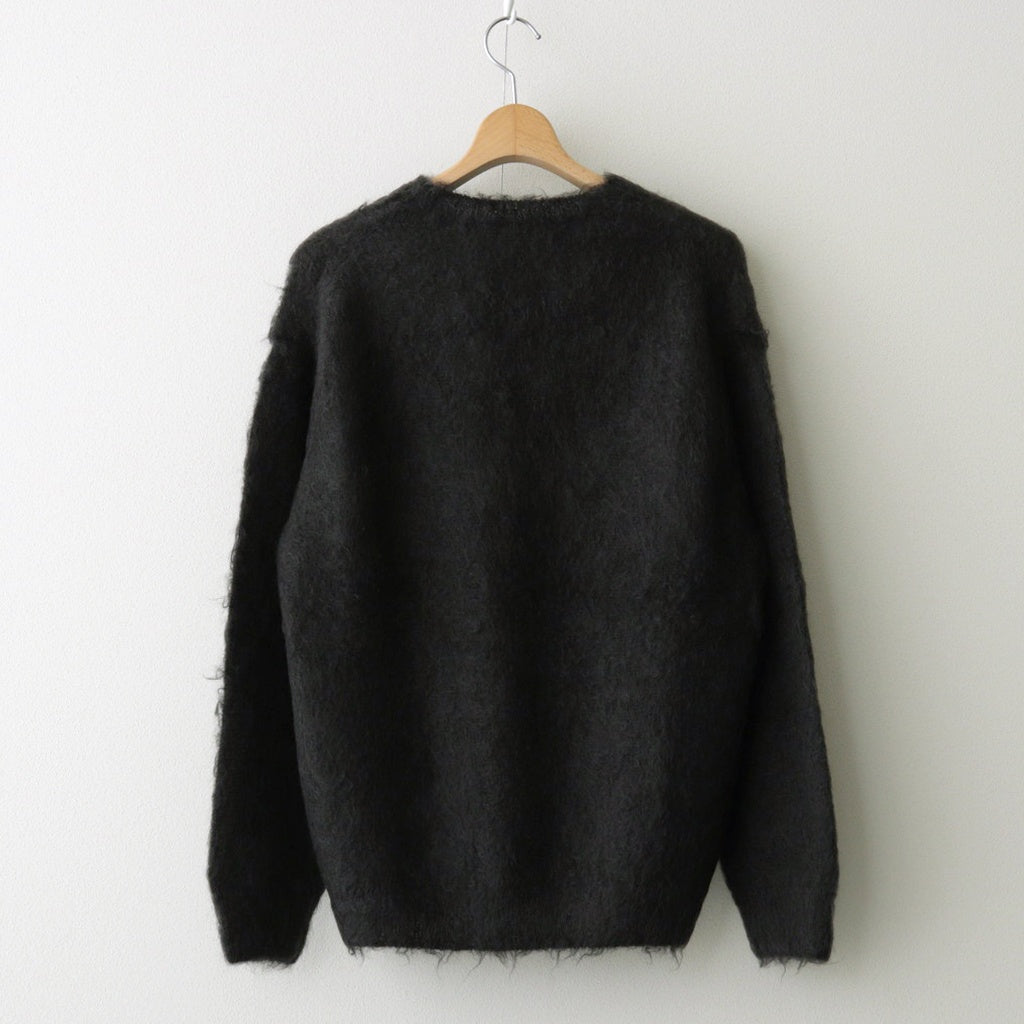 BRUSHED SUPER KID MOHAIR KNIT P/O #INK BLACK [A25AP04KM]