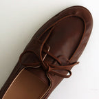 SOFT LEATHER DECK SHOES #BROWN [A25SS03QD-M]