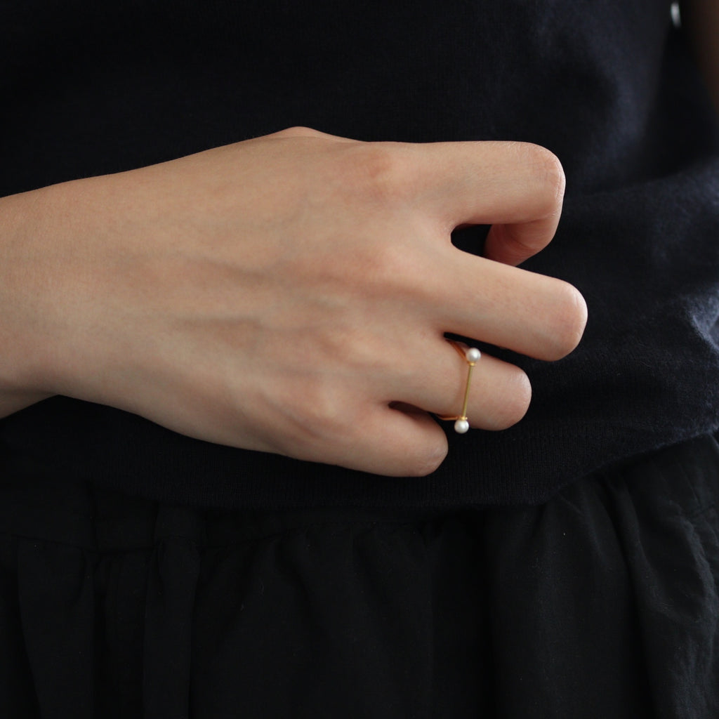 Skinny Pearl Ring #GLD [12510908]