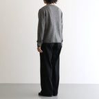 LIGHT WOOL MAX GABARDINE TWO-TUCK SLACKS #TOP BLACK [A26AP06MG]