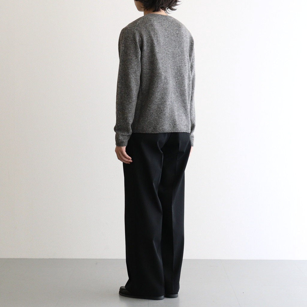 LIGHT WOOL MAX GABARDINE TWO-TUCK SLACKS #TOP BLACK [A26AP06MG]