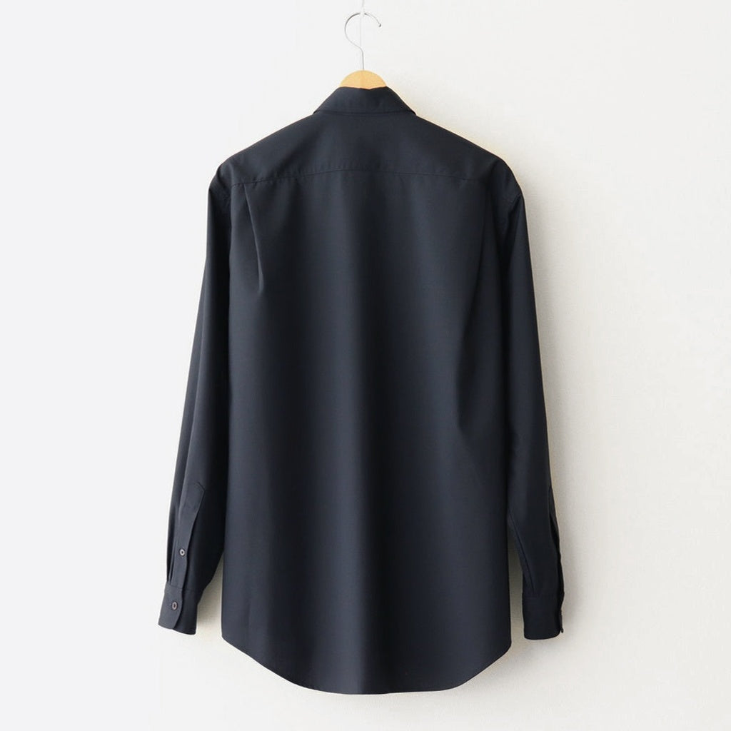 SUPER FINE TROPICAL WOOL SHIRT #TOP DARK NAVY [A25SS01WT]