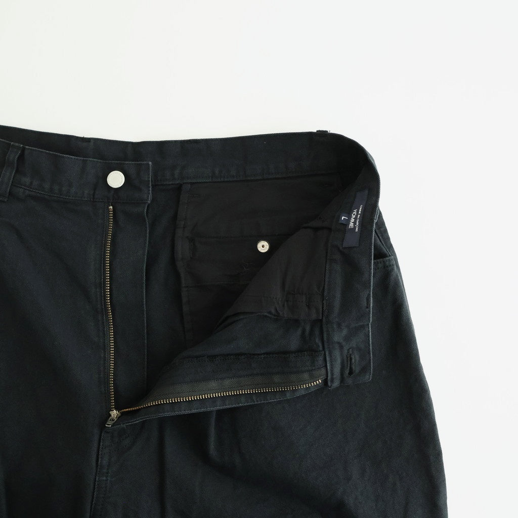 綿キャンバス 多素材MIX 製品加工 パンツ #BLACK [HQ-P024-051]