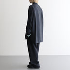 CUPRO TWILL OVERSIZED LS SHIRT #BLACK [ST.1151]