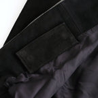 COW SUEDE ZIP SHORT JACKET #BLACK [ST.1217]