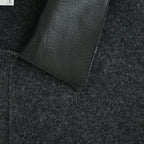 Leather-Trimmed Skipper Sweater #Charcoal [YK26FW01380S]