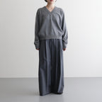 MERINO COLLEGE KNIT V-NECK SWEATER #GRAY(003) [KRAGGW0905]
