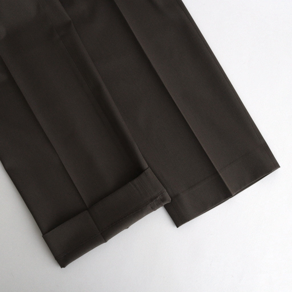 LIGHT WOOL MAX GABARDINE SLACKS #TOP BROWN [A24AP02MG]