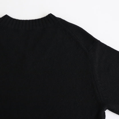 SUMMER CASHMERE KNIT V-NECK P/O #BLACK [A25SV02CK]