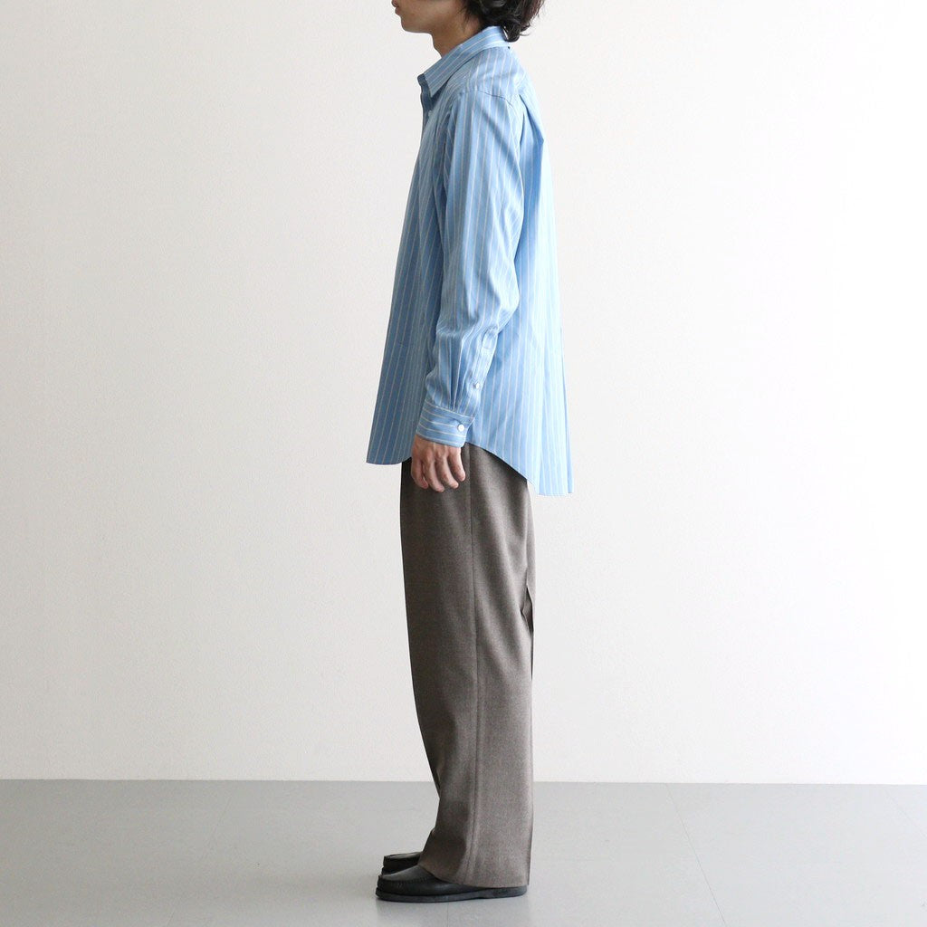 COTTON SILK STRIPE SHIRT #SAX BLUE STRIPE [A26AS01CS]