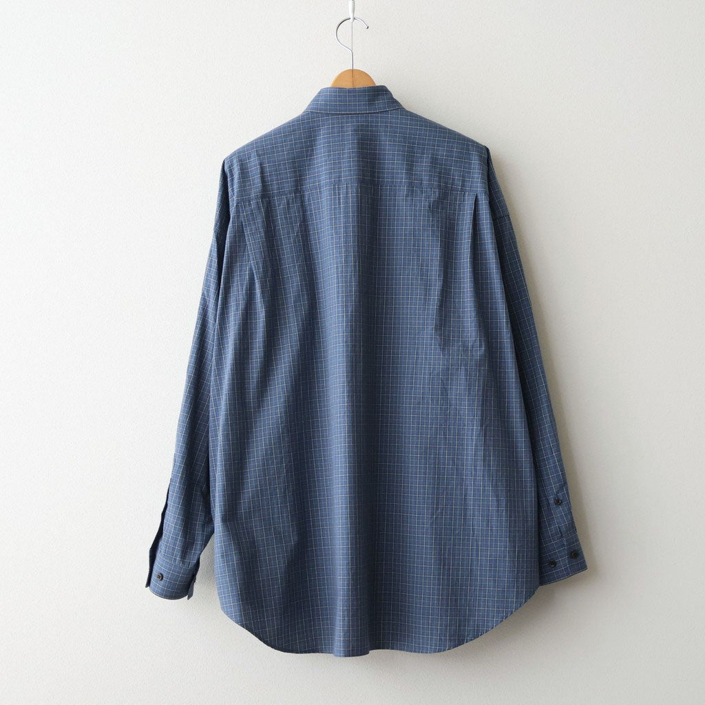 Cotton Check Cape Shirt #BLUE [I26SS-SH101A]