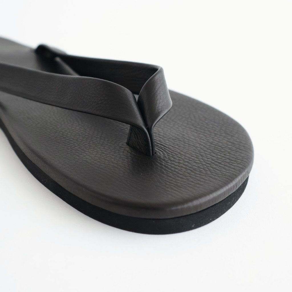 SOFT LEATHER FLIP-FLOPS #BLACK [A26SS05QD]