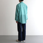 AIRY LIGHT COTTON CHECK BIG SHIRT #GREEN GINGHAM CHECK [A25SS01GC]