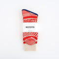 MULTI JACQUARD CREW SOCKS #IVORY/RED [R1337-AW25]