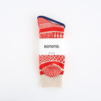 MULTI JACQUARD CREW SOCKS #IVORY/RED [R1337-AW25]