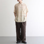 LANDSCAPE PRINTED OPEN COLLAR SHIRT #BEIGE [YK25SS001003SH]