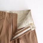 WASHED FINX CHINO ONE-TUCK PANTS #CAMEL BROWN [A25SP05FC]