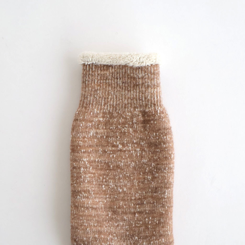 DOUBLE FACE CREW SOCKS ”MERINOWOOL＆ORGANIC COTTON” #CAMEL [R1001-AW25]