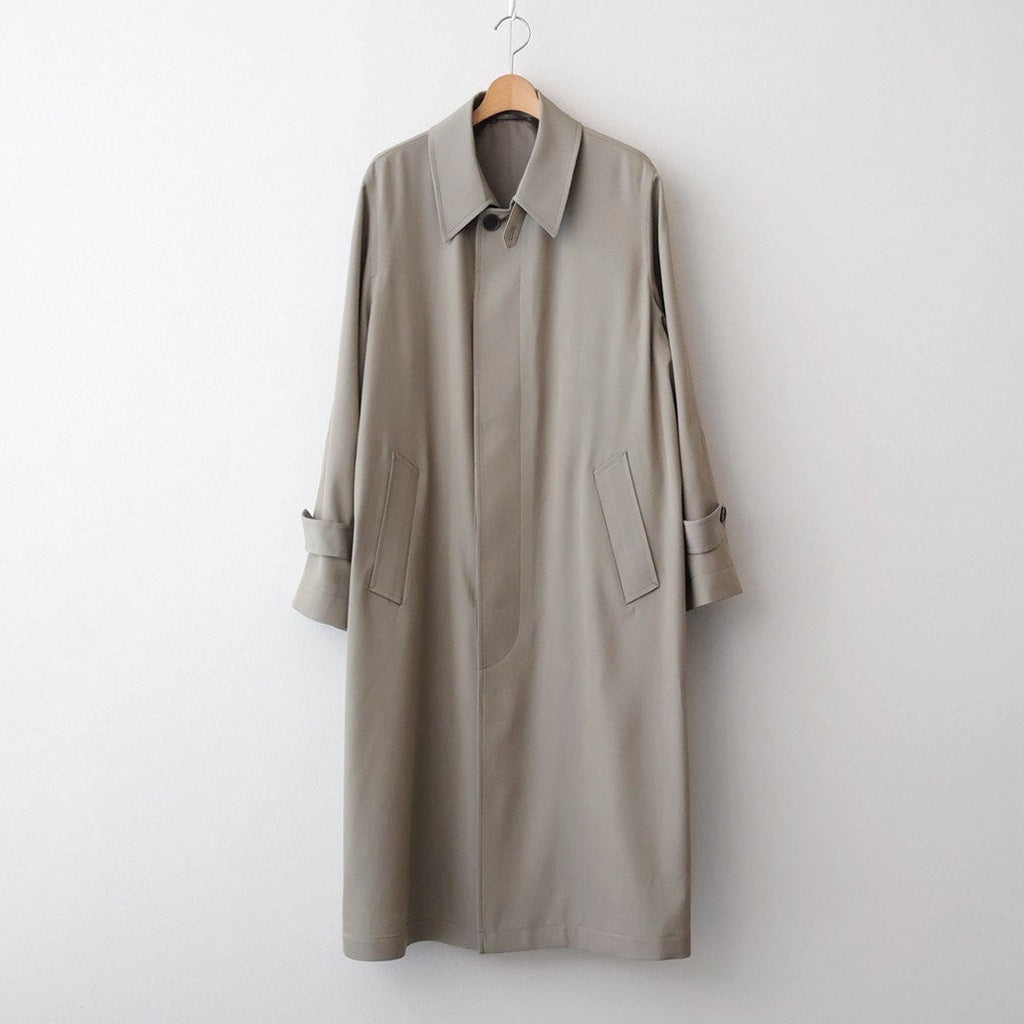LIGHT WOOL MAX GABARDINE COAT #KHAKI BEIGE CHAMBRAY [A26SC01MG]
