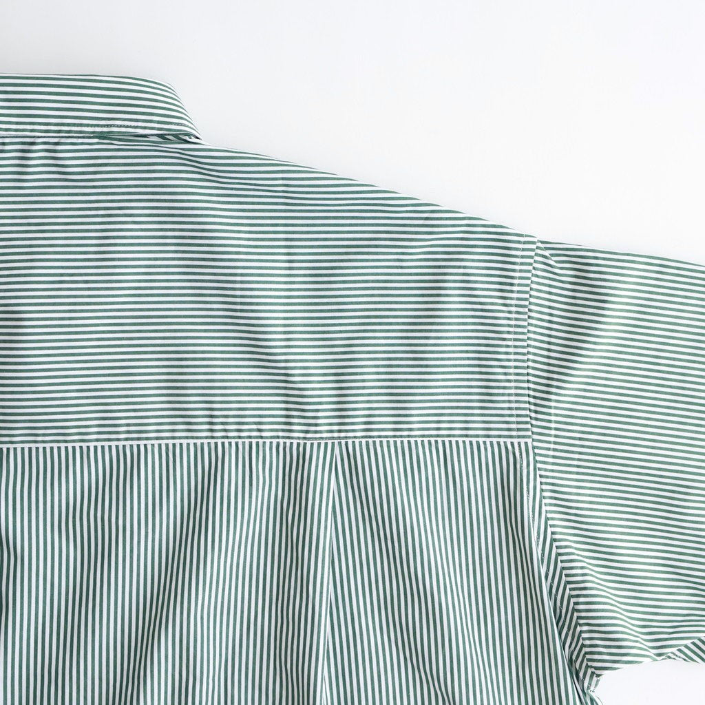 CORPORATE UNIFORM S/S SHIRT #GREEN STRIPE [FSC261-50103B]
