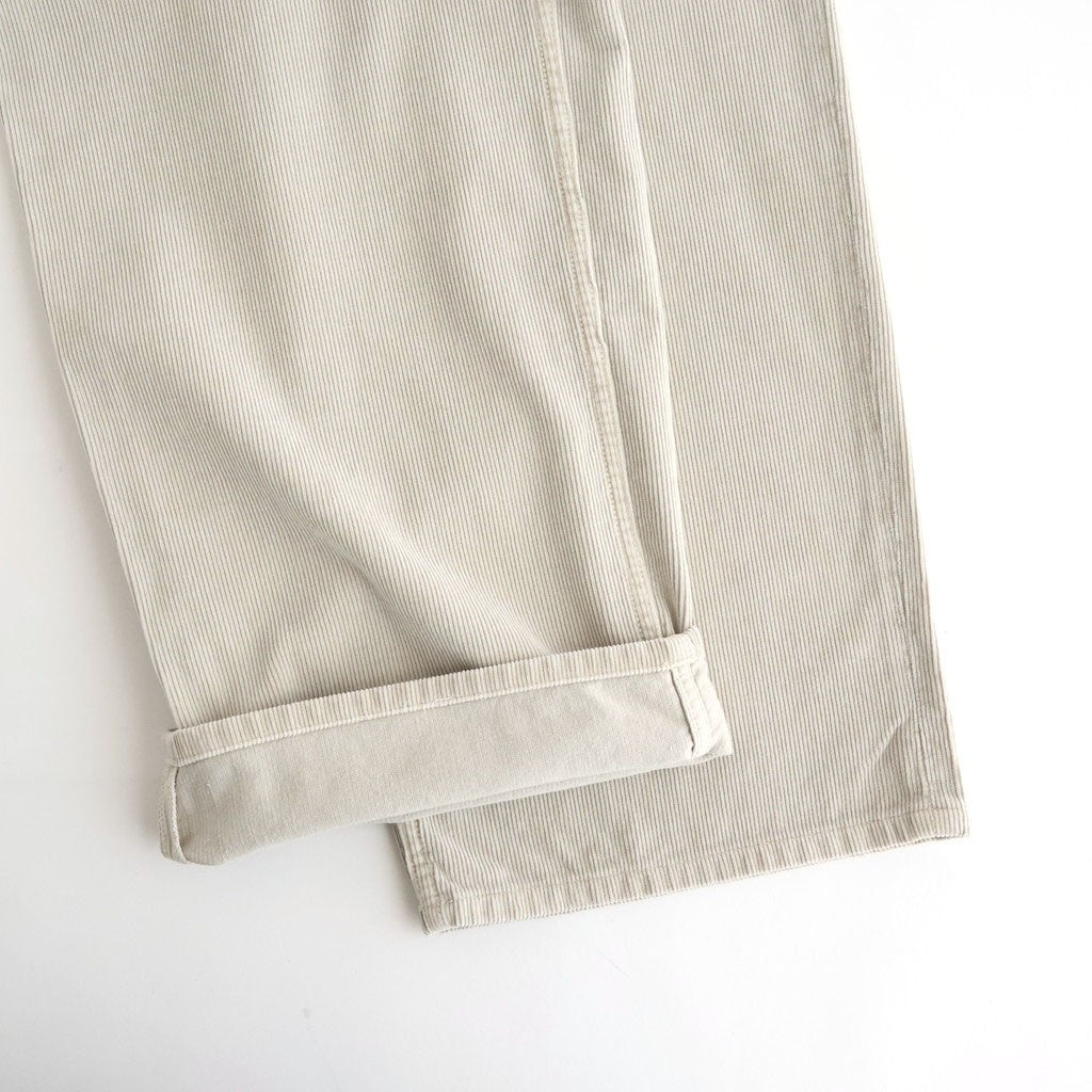 GARMENT-DYED FINX CORDUROY 5P WIDE PANTS #WHITE KHAKI [A26SP01FX]