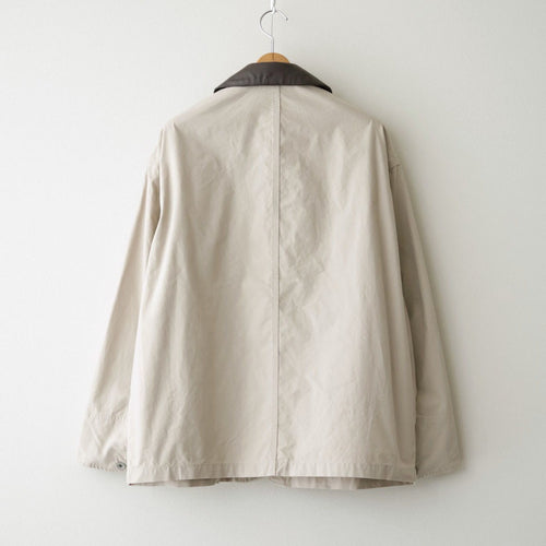 COTTON CANVAS LEATHER COLLAR WORK JACKET #BEIGE [FSC263-30032]