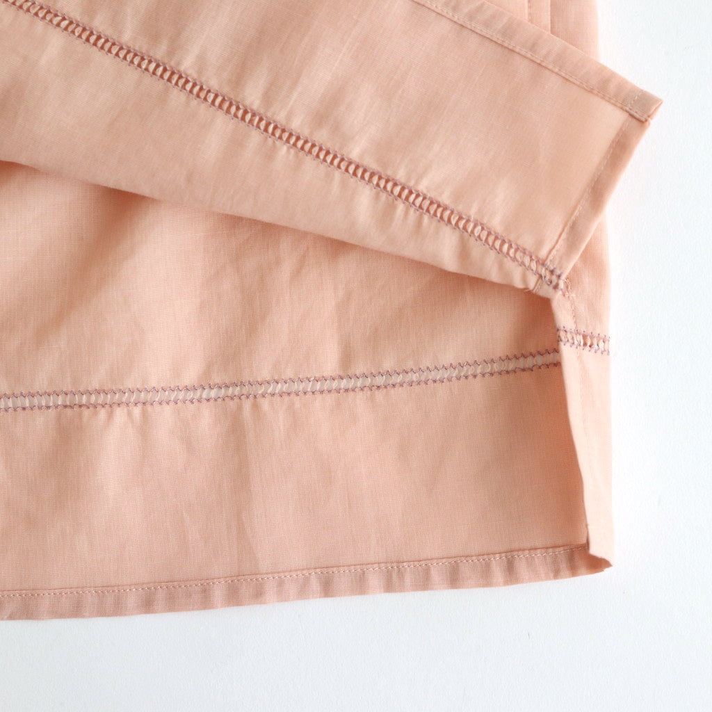 EMBROIDAREY OPEN COLLAR SHIRT #PINK [YK25SS0938SH]
