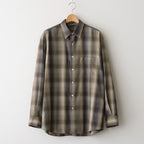SUPER LIGHT WOOL CHECK SHIRT #BROWN BLUE CHECK [A25AS01LC]