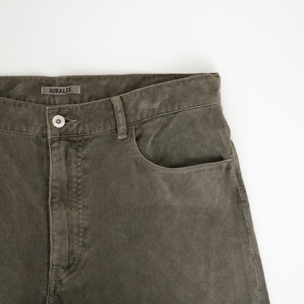 GARMENT-DYED FINX CORDUROY 5P WIDE PANTS #OLIVE BROWN [A26AP01FX]