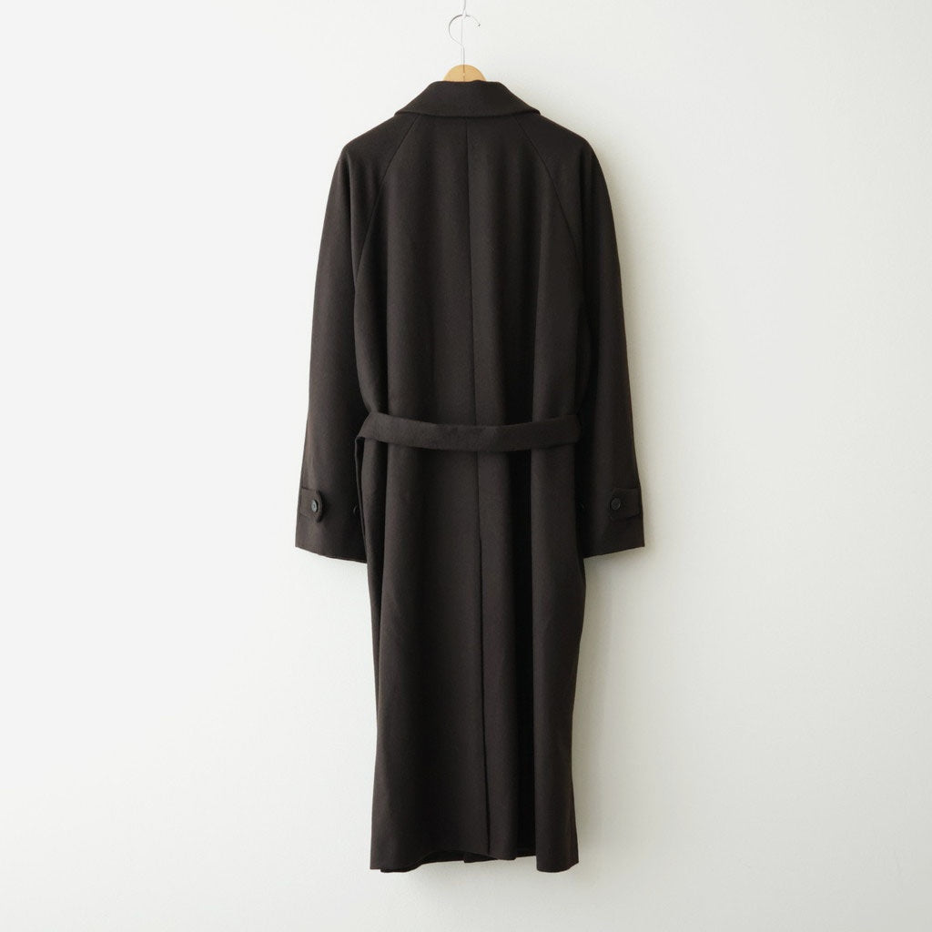 WOOL CASHMERE RAGLAN SLEEVE BALMACAAN COAT #DARK BROWN [ST.1535]