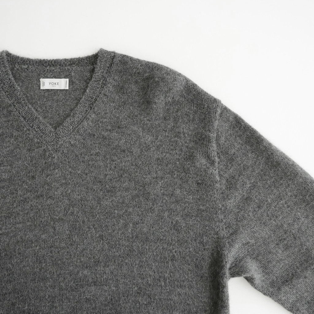 Baby Alpaca V-neck Sweater #M.Gray [YK26FW01379S]