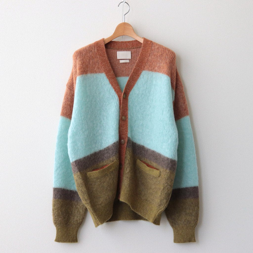 MOHAIR BORDER CARDIGAN #PINK [YK23FW0571S]