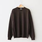 WOOL WASHI CREWNECK SWEATER #BROWN TOP [KRAGGW0102]