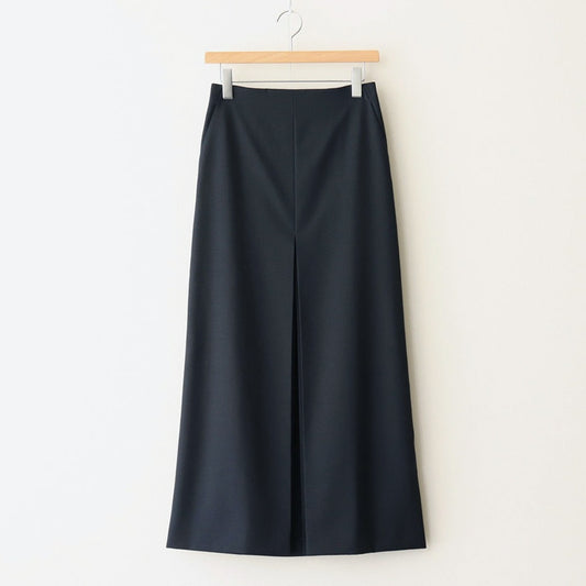 WOOL KID MOHAIR HOP SACK SLIT SKIRT #DARK NAVY [A25SS06MH]